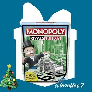 🎠 New Monopoly Rivals Edition Board Game; Head-to-Head 2-Player Game